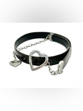 Brighton Reptile Embossed Leather Heart Chain Belt